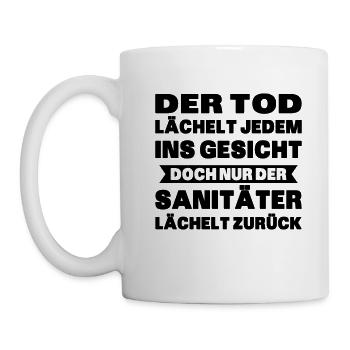 Der Sanitäter lächelt zurück Humorgeschenk - Tasse - Weiß - Links