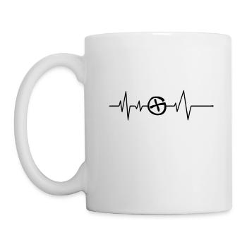 Geocaching Heartbeat Ekg Pulse Geocacher Geocache - Mug - white - Left