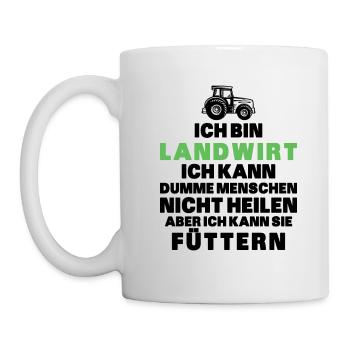Ich bin Landwirt Landwirtschaft Landwirt Traktor - Tasse - Weiß - Links