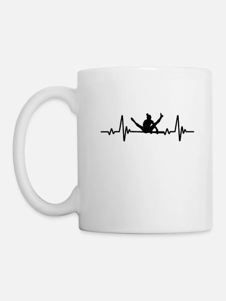 Gymnastin Herzschlag Linie Geschenk Damen Mädchen - Tasse - Weiß