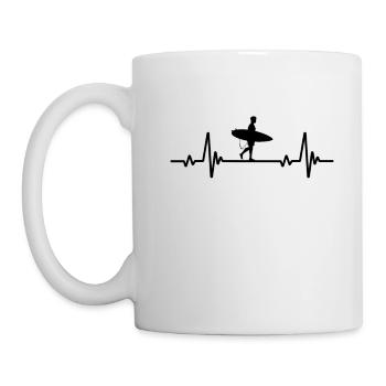 Herzschlag Surfer Surfen Surfing EKG - Tasse - Weiß - Links