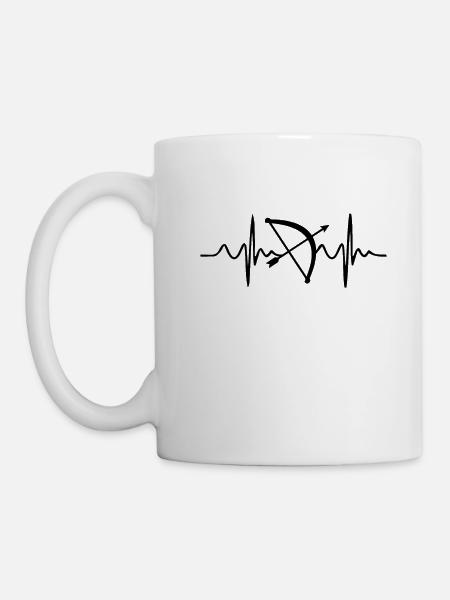 Herzfrequenz beim Bogenschießen - Tasse - Weiß