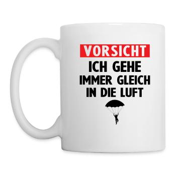 Paragliding Vorsicht gehe immer gleich in die Luft - Tasse - Weiß - Links
