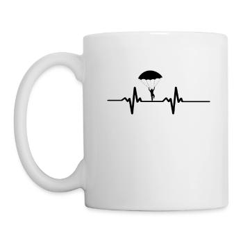Fallschirm Fallschirmsprung Shirt Herzschlag mann - Tasse - Weiß - Links