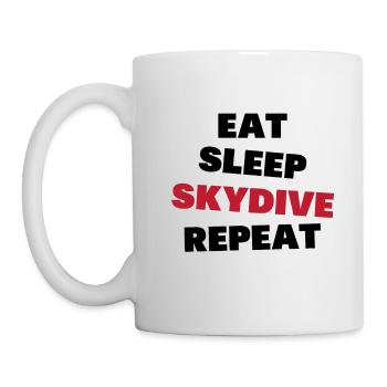 Manger, dormir, sauter en parachute, répéter - Mug blanc - blanc - Gauche