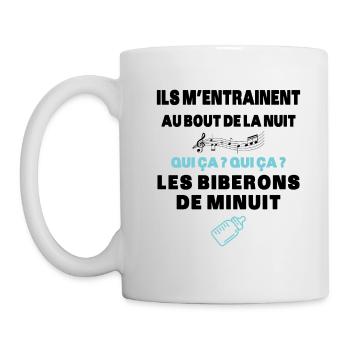 Biberons de Minuit Humour Naissance Humour Cadeau - Mug blanc - blanc - Gauche