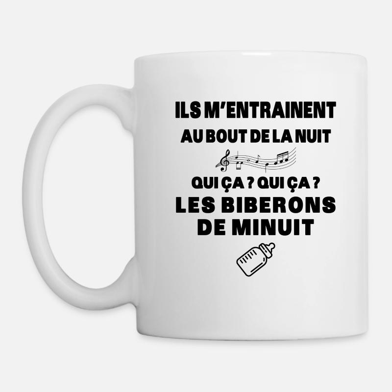 Biberons de Minuit Humour Naissance Humour Cadeau - Mug blanc - blanc
