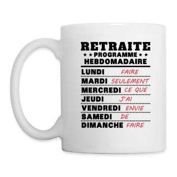 Retraite programme hebdomad retraite rigolo - Mug blanc - blanc - Gauche