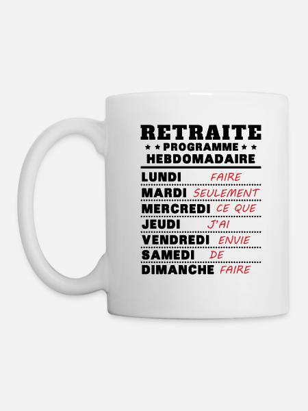 Retraite programme hebdomad retraite rigolo - Mug blanc - blanc