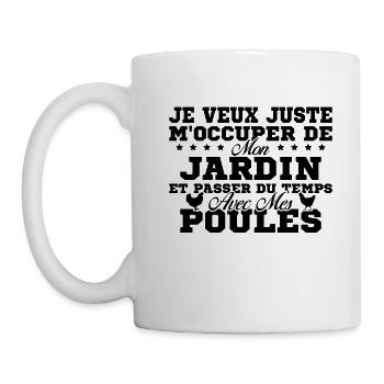 M'occuper de mon jardin Cadeau jardinier poules - Mug blanc - blanc - Gauche