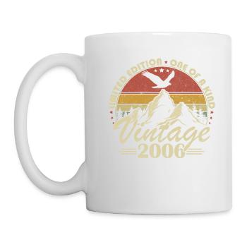 Vintage 2006 Cadeau Anniversaire Née en 2006 - Mug blanc - blanc - Gauche