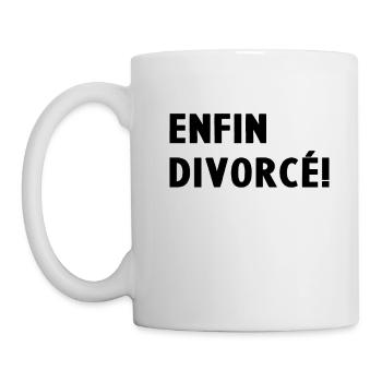 Enfin divorcé Cadeau Humour Célibataire En Divorce - Mug blanc - blanc - Gauche