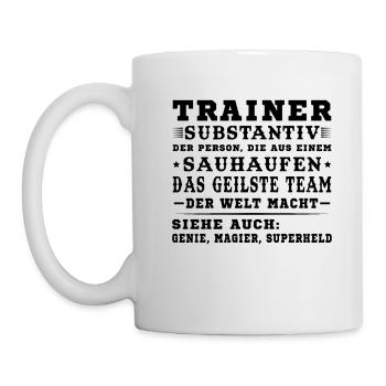Bester Trainer Tshirt Coach Geschenk - Tasse - Weiß - Links