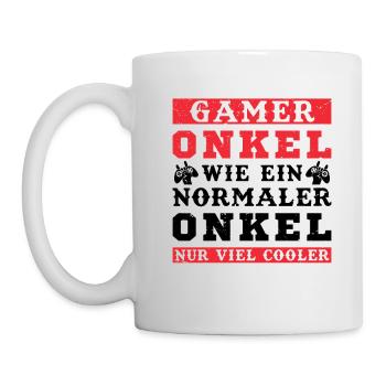 Der Coole Gaming Onkel Gamer Zocker Geschenk - Tasse - Weiß - Links