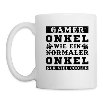 Der Coole Gaming Onkel Gamer Zocker Geschenk - Tasse - Weiß - Links
