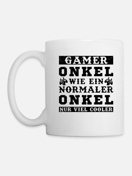Der Coole Gaming Onkel Gamer Zocker Geschenk - Tasse - Weiß