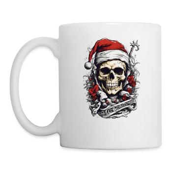 Skull in Christmas Design Christmas Outfit - Mug - white - Left