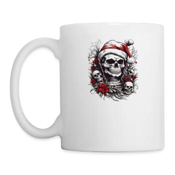 Skull in Christmas Design Christmas Outfit - Mug - white - Left