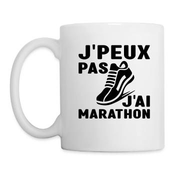 Je Peux Pas J'Ai Marathon Humour Marathon - Mug blanc - blanc - Gauche
