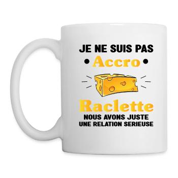 accro raclette humour raclette fromage homme drole - Mug blanc - blanc - Gauche