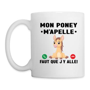 Mon Poney M'Apelle Pilote De Poney Cadeau Poney - Mug blanc - blanc - Gauche