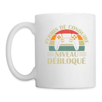 Permis de Conduire Niveau Débloqué - Mug blanc - blanc - Gauche
