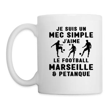Mec Simple Marseillais Pétanque Amateur Football - Mug blanc - blanc - Gauche
