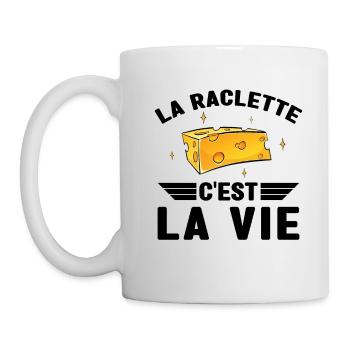 La Raclette C est La Vie Humour Raclette Fromage - Mug blanc - blanc - Gauche