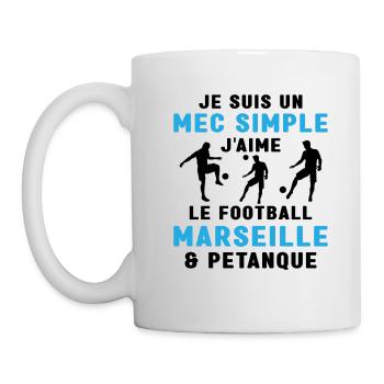 Mec Simple Marseillais Pétanque Amateur Football - Mug blanc - blanc - Gauche