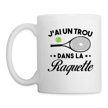 J'ai un trou dans la raquette cadeau tennis drôle - Mug blanc - blanc - Gauche