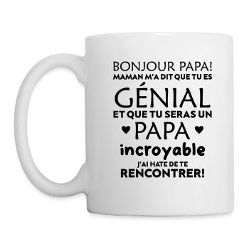 body bébé papa magnifique et fantastique maman - Mug blanc - blanc - Gauche