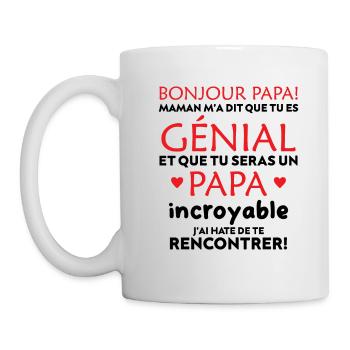 body bébé papa magnifique et fantastique maman - Mug blanc - blanc - Gauche