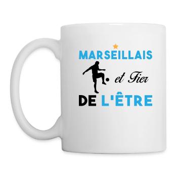 J'aime Marseille Je suis Supporter de Marseille - Mug blanc - blanc - Gauche