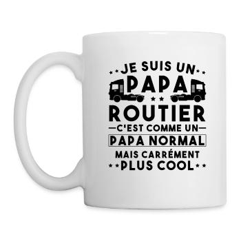 je suis un papa routier / humour papa routier - Mug blanc - blanc - Gauche