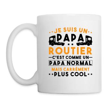 je suis un papa routier / humour papa routier - Mug blanc - blanc - Gauche