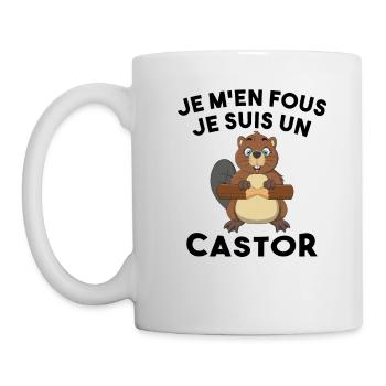 Je M'en Fous Je Suis Un Castor - Castor Doux - Mug blanc - blanc - Gauche