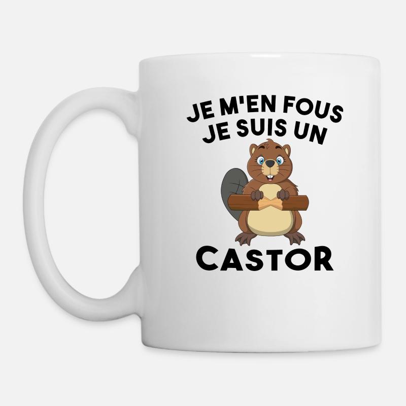 Je M'en Fous Je Suis Un Castor - Castor Doux - Mug blanc - blanc