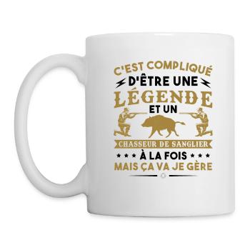 Une légende et un chasseur de sanglier - Mug blanc - blanc - Gauche