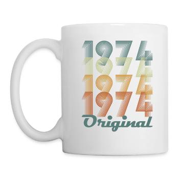 Original 1974 Vintage Cadeau Anniversaire - Mug blanc - blanc - Gauche