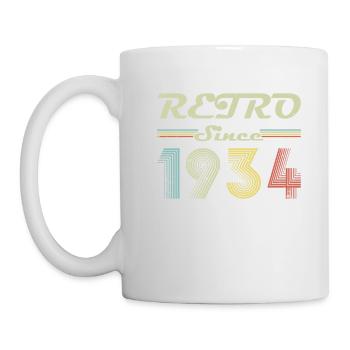 Retro seit 1934 Geburtstagsgeschenk - Tasse - Weiß - Links