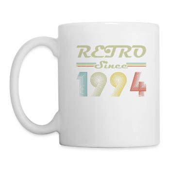 Retro seit 1994 Geburtstagsgeschenk - Tasse - Weiß - Links