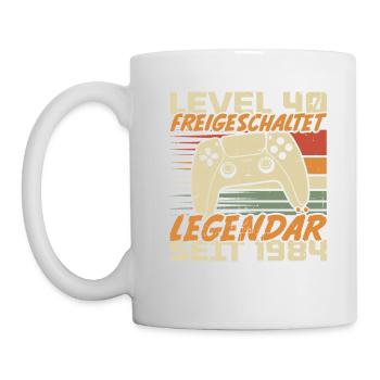 Level 40 freigeschaltet Legendär seit 1984 - Tasse - Weiß - Links