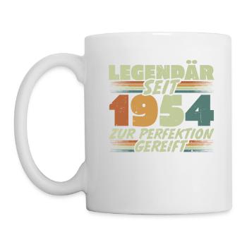 Legendär seit 1954 Jahrgang Geburtstag Geschenk - Tasse - Weiß - Links
