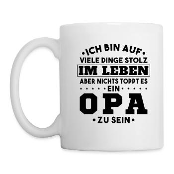ich bin stolz wie ein Opa - Tasse - Weiß - Links