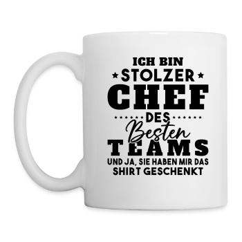 Stolzer Chef Des Besten Teams Shirt Geschenkt Fun - Tasse - Weiß - Links