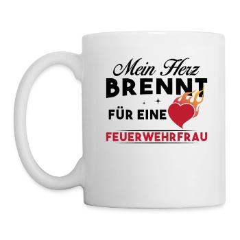 Mein Herz brennt für eine Feuerwehrfrau - Tasse - Weiß - Links