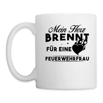 Mein Herz brennt für eine Feuerwehrfrau - Tasse - Weiß - Links