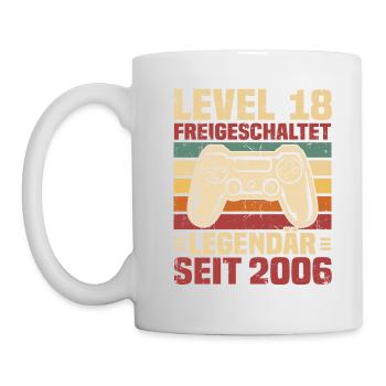 Level 18 freigeschaltet legendär seit 2006 - Tasse - Weiß - Links