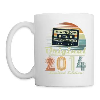Original 2014 Jahrgang Retro Geburtstagsgeschenk - Tasse - Weiß - Links