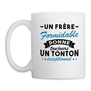 Un frère formidable donne un tonton exceptionnel - Mug blanc - blanc - Gauche